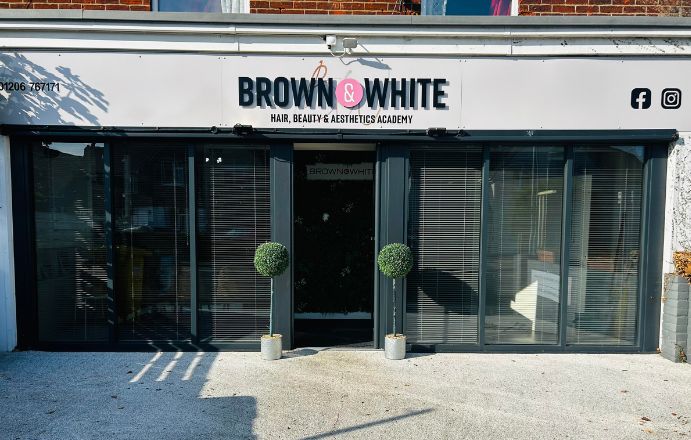 Brown and White